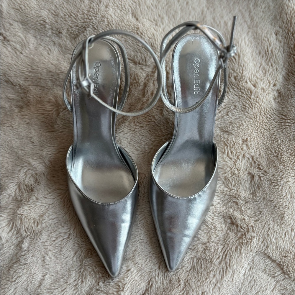 Silver Open Edit Women's Heels